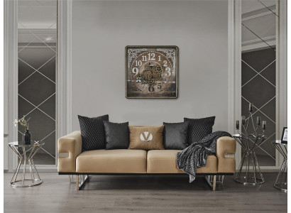 Luxe bank met roestvrijstalen poten, zitkussen, designbanken, meubels 230 cm.