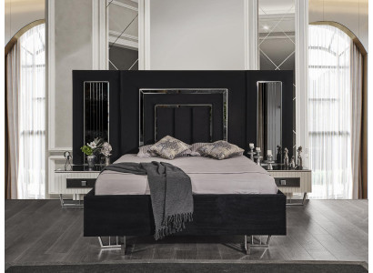 Slaapkamer bed 2x nachtkastjes luxe beddengoed set compleet design meubels 3-delig