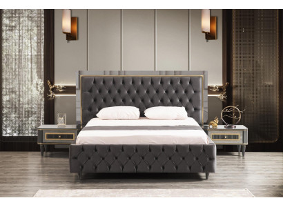 Luxe slaapkamer nachtkastje bedden bed 3-delige complete set design inrichting