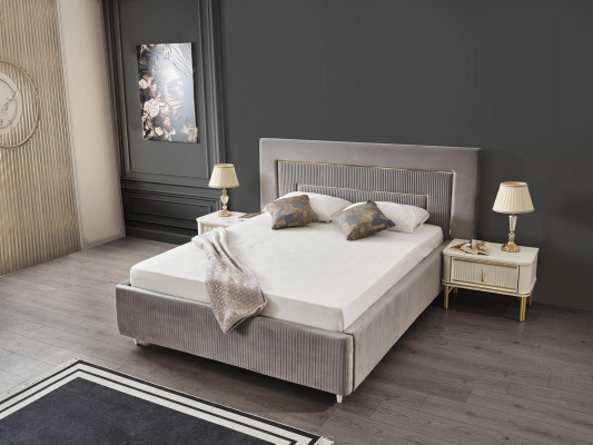 Slaapkamer Bed 2x Nachtkastjes Luxe Beddenset Compleet Design Meubels 3-delig.