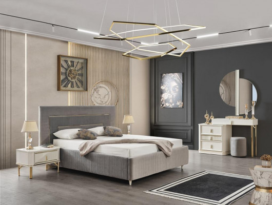 Slaapkamer Bed 2x Nachtkastjes Luxe Beddenset Compleet Design Meubels 3-delig.