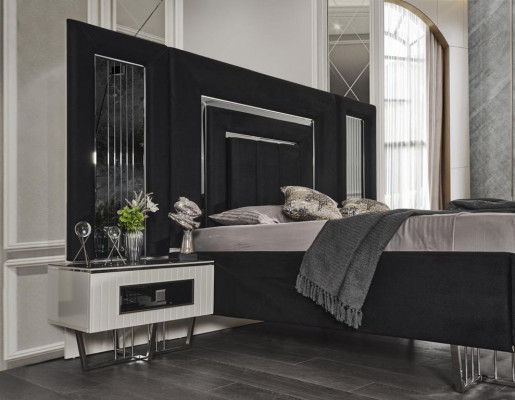 Slaapkamermeubilair Luxe bedtextiel met nachtkastjes ladekast spiegel 5-delig