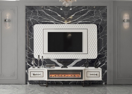 Haard dressoir tv-standaard rtv commode 2-delig woonkamer tv-meubel wand