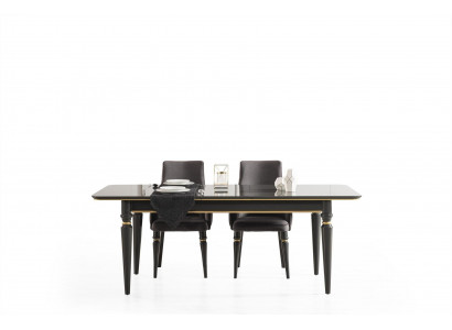 Luxe eetkamer eettafel stoel groep garnituur set houten tafel tafels 5-delig set.