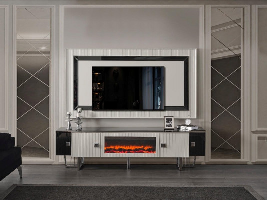 Luxe dressoir woonkamer met open haard tv standaard tv-meubel muur woonkamers.