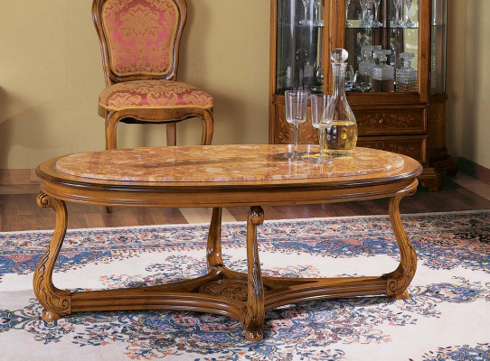 Ovale salontafel Houten tafels Bijzettafel Woonkamer Italiaanse meubels Tafel