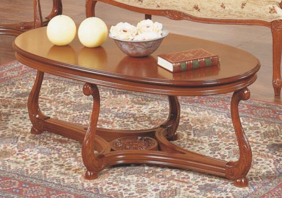 Ovale koffietafel bruin gelakt Bijzettafel Hout Salontafel Woonkamertafel