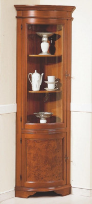 Vitrine houten kasten glazen vitrine vitrinekast hoekvitrine Italiaanse meubels.