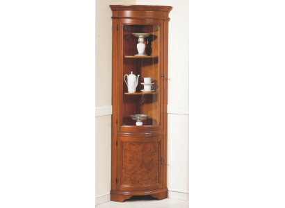 Vitrine houten kasten glazen vitrine vitrinekast hoekvitrine Italiaanse meubels.