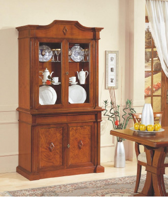 Meubel Glazen kast Vitrine Hout Vitrines Glas Kast Kasten Planken Italië