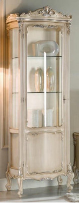 Vitrine Glazen kast Wit Italiaanse meubels Vitrinekasten Woonkamer Kast