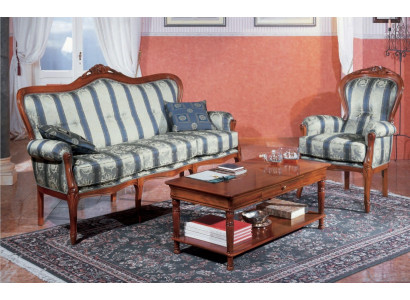 Klassiek bankstel bank 3+1 zits bank banken Italiaanse meubels textiel