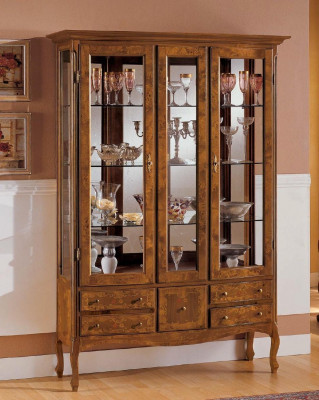 Kasten Vitrines Vitrine kast Houten vitrinekast Meubels Italiaans dressoir