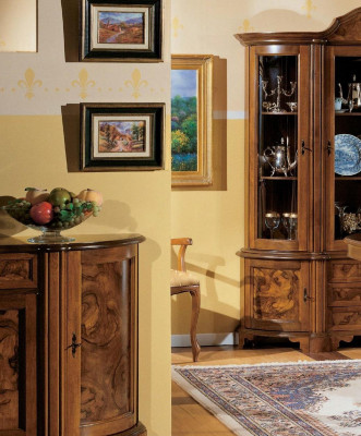 Meubel Glazen kast Vitrine Hout Vitrines Glas Kast Kasten Planken Italië