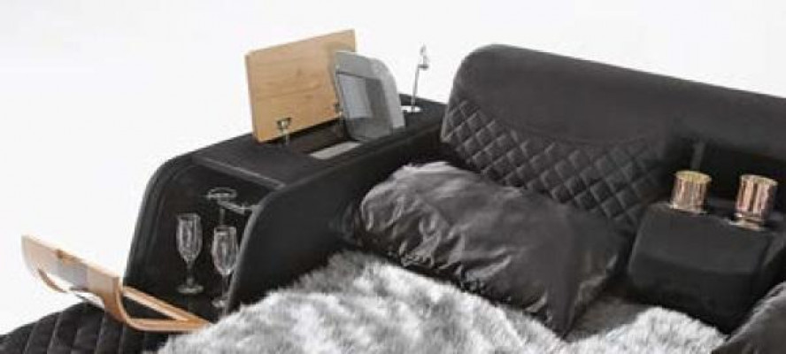 Luxe bed met massagestoel Multifunctioneel bed Luxe textielbekleding
