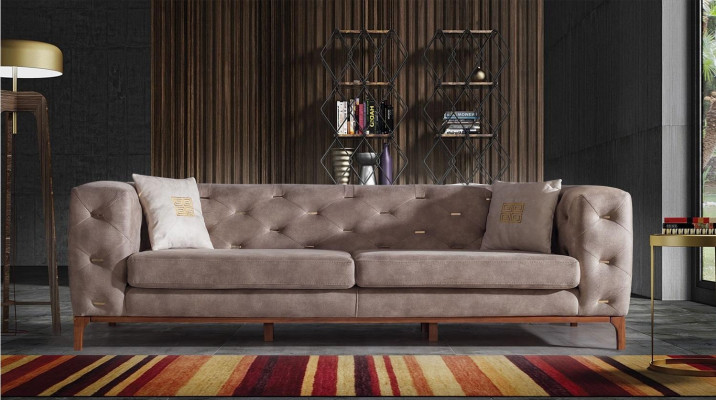 Chesterfield Design Bank Beklede Banken Moderne Bankstel 3+3+1 Set