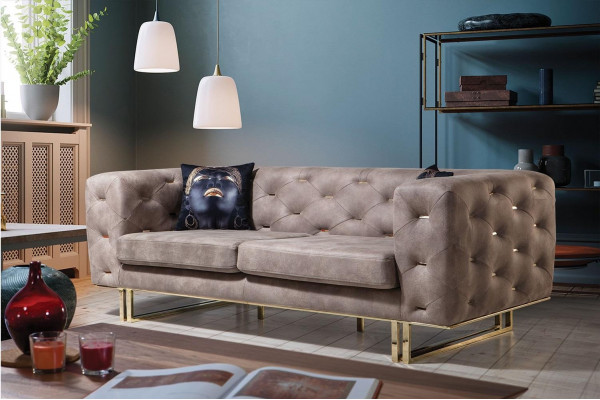 Chesterfield Kleurrijk Bankstel Meubelset 3+3+1 Groep Textiel