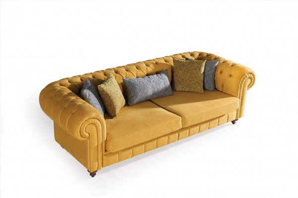 Sofa Bank Beklede Banken Design Meubels 3-Zits Driepersoons Chesterfield