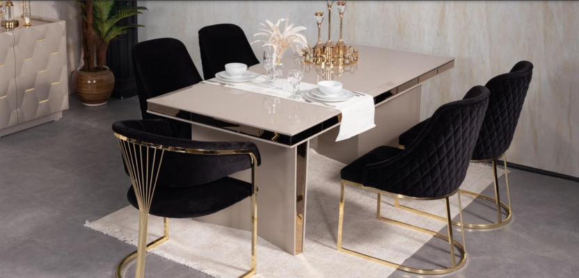 Eettafel Hout Eettafels Tafels Tafel Ontwerp Goud Luxe Eetkamer Meubelen Ontwerper
