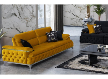 Italiaanse stijl Moderne driezitsbank Woonlandschap Stoffen bank 3-zits Nieuw