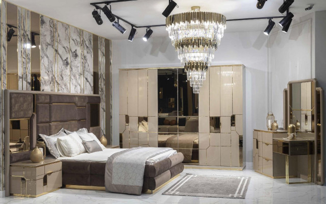 Bed kussen bedframe meubel ontwerp tweepersoonsbed luxe slaapkamer