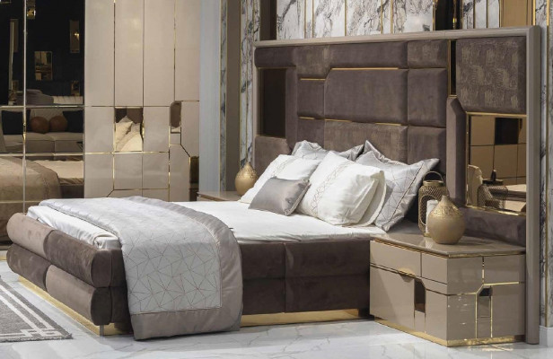 Bed kussen bedframe meubel ontwerp tweepersoonsbed luxe slaapkamer