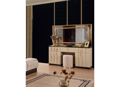 Kaptafel commode met spiegel console commodes slaapkamer 2-delig.