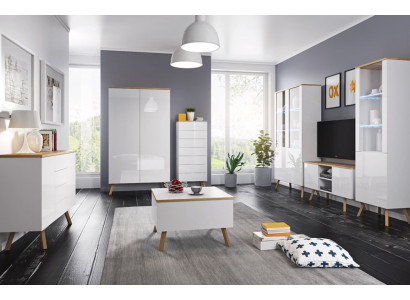 Hoogglans woonwand wandmeubel woonkamer RTV vitrine dressoir