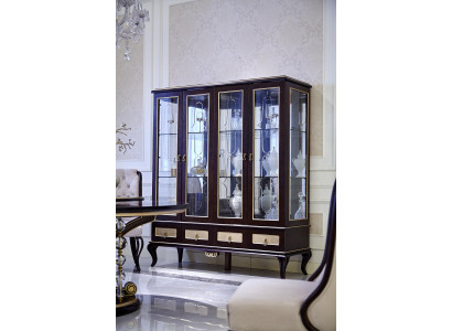 Klassieke designvitrinekast Italiaanse meubels Vitrines Glas Nieuw