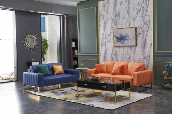 Sofaset van 3+2-zits Designer Gestoffeerde Bankstel Moderne banken