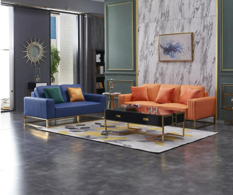 Sofaset van 3+2-zits Designer Gestoffeerde Bankstel Moderne banken