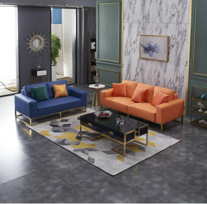 Sofaset van 3+2-zits Designer Gestoffeerde Bankstel Moderne banken