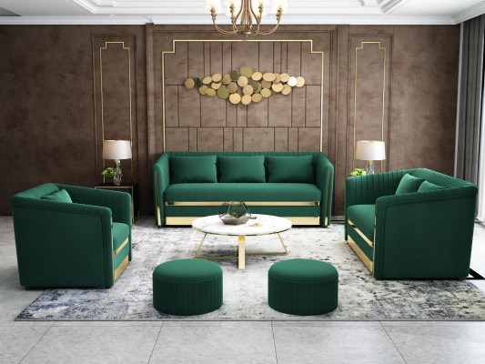 Sofaset 3+2+1 zitsbank Leren bankstel Woonlandschap Set Ontwerp