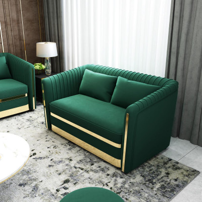 Groene roestvrijstalen bankstel 3+2 bekleding woonkamer banken