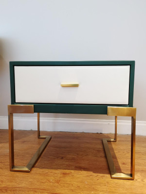 Ontwerp nachttafel console decoratie metaal glanzend tafels consoles slaapkamer.