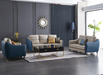 Bankstel 3+1 zits set ontwerp decor banken bekleding bankstellen ontspanning leer