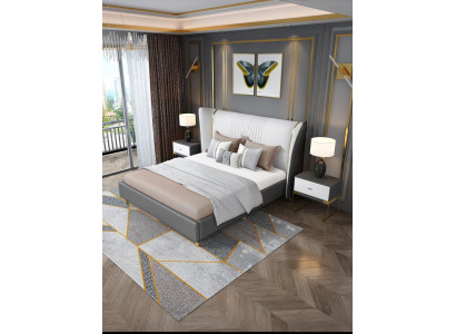 Luxe slaapkamer bed nachtkastje commode 3-delig set ontwerp bedden