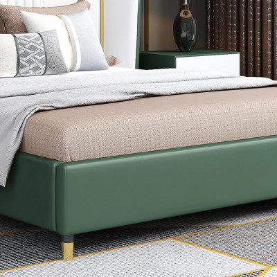 Designer gestoffeerd tweepersoonsbed bedden bed slaapkamer textiel echtelijke bed leder