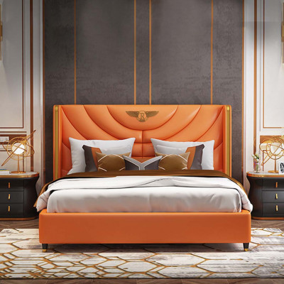 Houten designbed Dubbele luxe huwelijks hotel Modern frame Slaapkamer