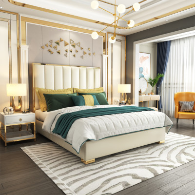 Luxe slaapkamer meubel bed 2x nachtkast set bedden hotel meubel 3-delig.