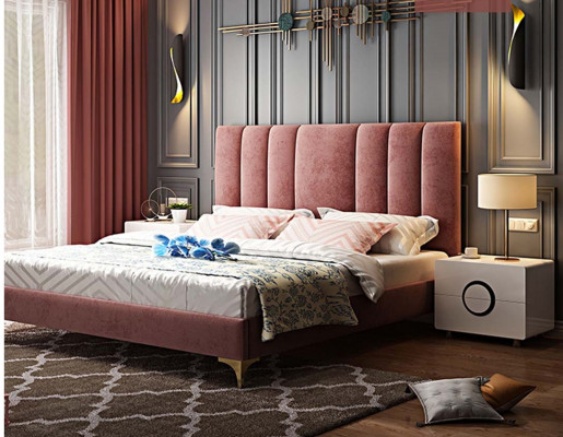 Luxe slaapkamermeubilair Compleet 3-delige set Bed 2x nachtkastjes Modern