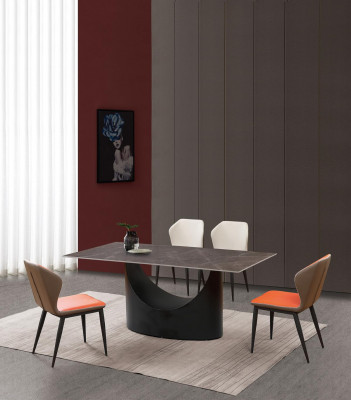 Ontwerp Eettafel 4 Stoelen Set Meubilair Kamer Groep 5 delig. Tafels Marmer