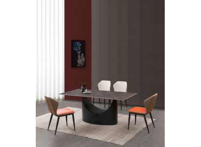 Hoogwaardige tafel Luxe tafels Eetkamer meubelen Kolomvoet Steenoptiek