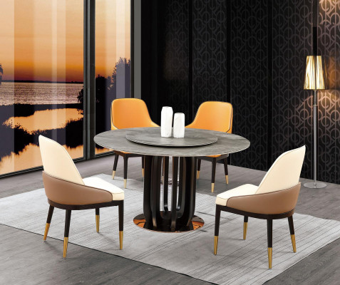 Ronde tafel Luxe Ronde tafels Eetkamermeubilair Kolom Voet Steen Optiek