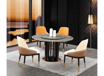 Ronde tafel Luxe Ronde tafels Eetkamermeubilair Kolom Voet Steen Optiek