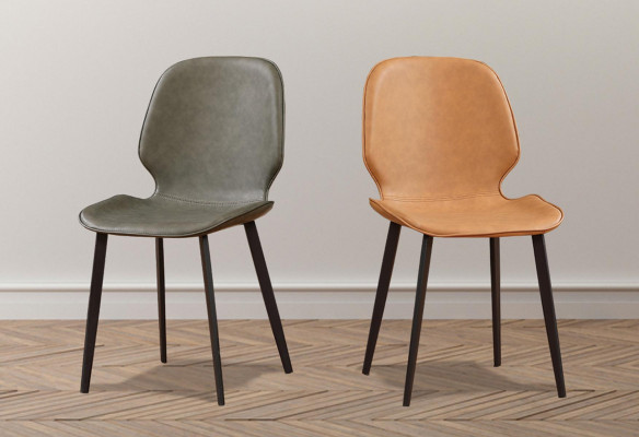Fauteuil Stoel 1x Eetkamer Lounge Zitkamer stoel Gestoffeerde stoel Decor Kunstleer TV