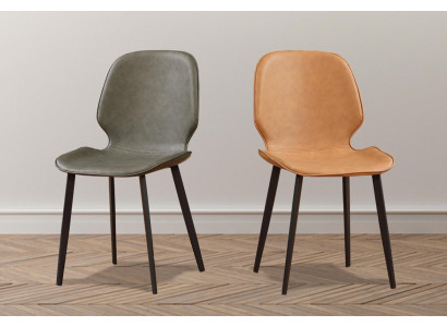 Fauteuil Stoel 1x Eetkamer Lounge Zitkamer stoel Gestoffeerde stoel Decor Kunstleer TV