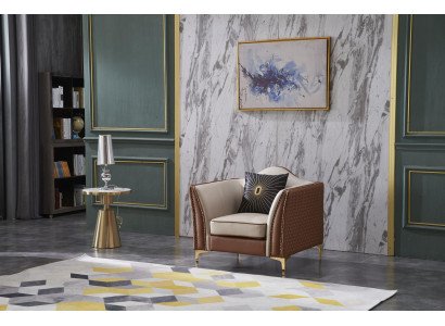 Fauteuil Club Lounge Designer Armleuning Stoel Gestoffeerde Bank 1-zits Bank Nieuw
