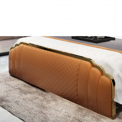 Ontwerp leren bed slaapkamer 3-delig set 2x nachtkastje bedden luxe meubels