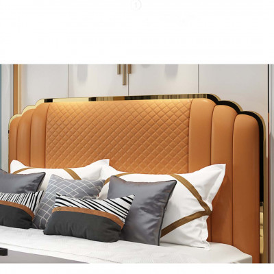 Ontwerp leren bed slaapkamer 3-delig set 2x nachtkastje bedden luxe meubels